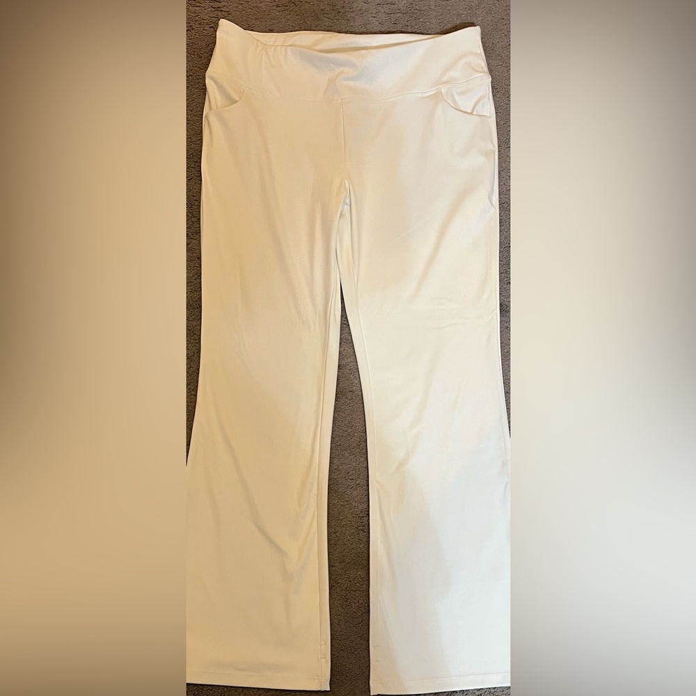 White stretchy pants